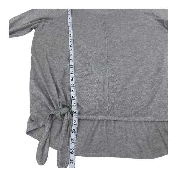 New Directions Womens Gray Tie-Front V-Neck Sweater XL Lightweight Long Sleeve - Picture 5 of 11